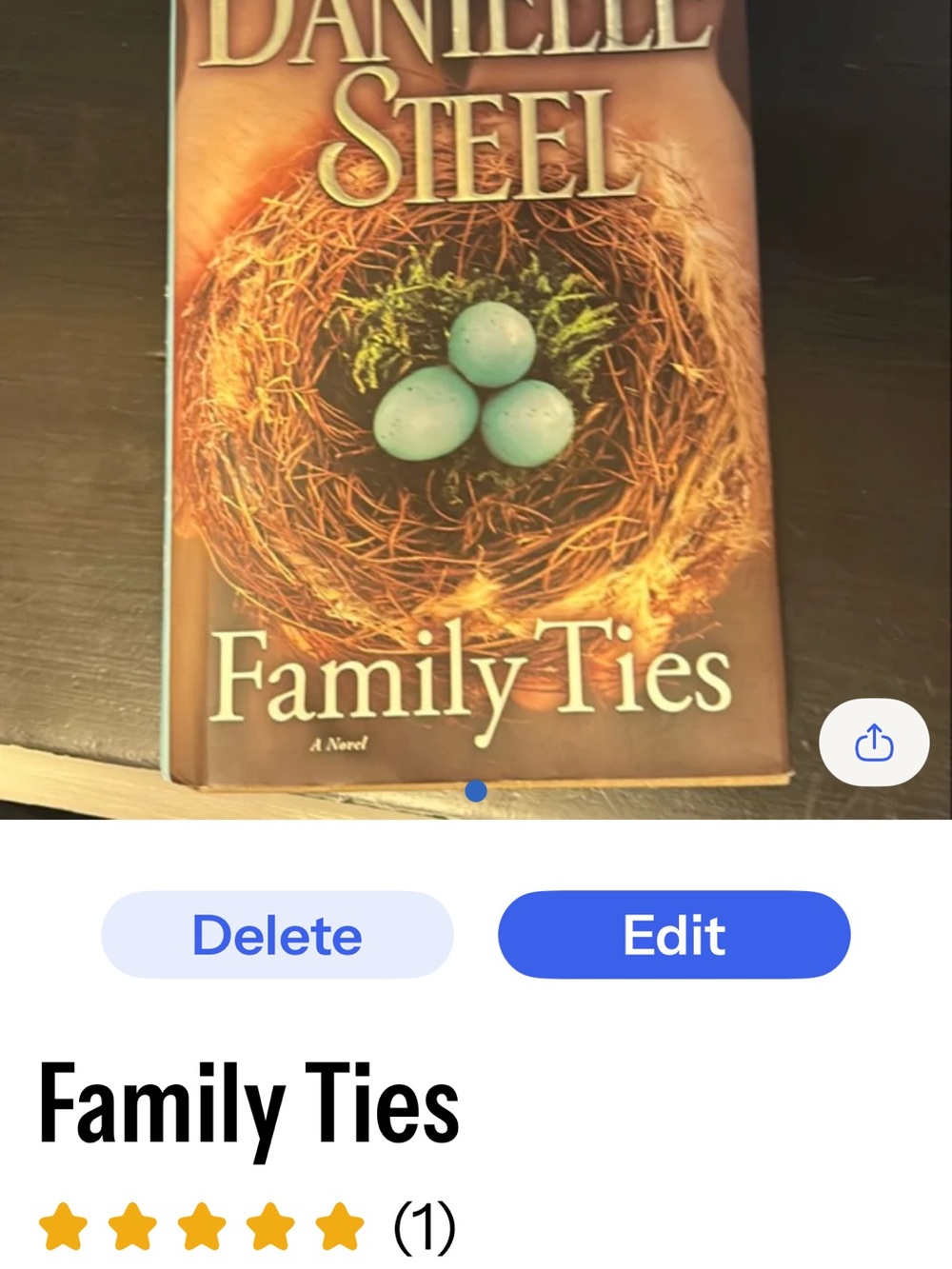 SALE $4> Danielle Steel "Family Ties" Hardcover Novel
